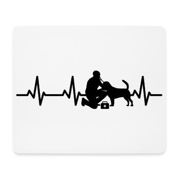 Tierarzt EKG Herzlinie - Mousepad (Querformat) - Weiß - Vorne