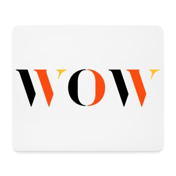 WOW dreifarbig - Mousepad (Querformat) - Weiß - Vorne
