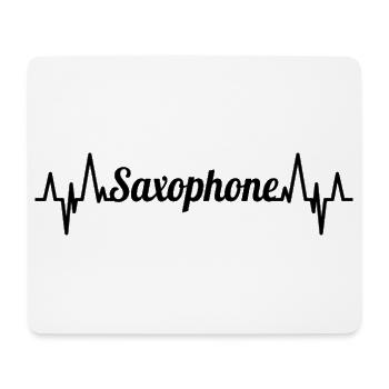Saxophon EKG Herzlinie - Mousepad (Querformat) - Weiß - Vorne