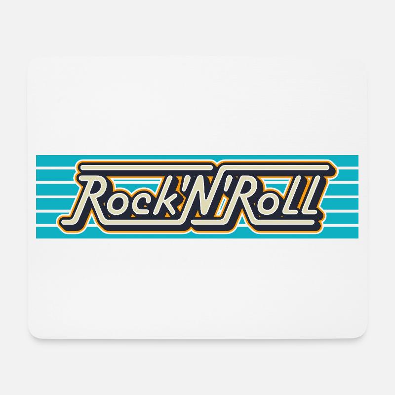 Rock 'n' Roll Retro-Typografie-Logo - Mousepad (Querformat) - Weiß