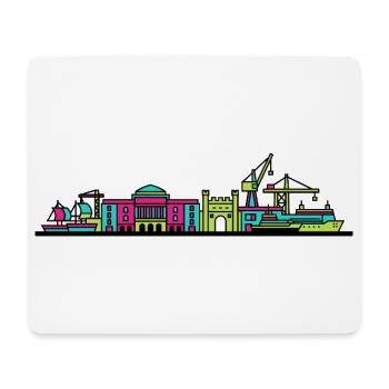 Orpheline urbain Xscape de Milton Keynes Modern Line Art - Tapis de souris (format paysage) - blanc - Devant