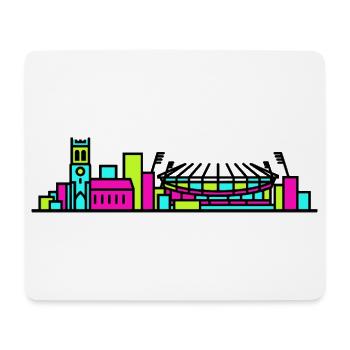 Wolverhampton City Skyline St Peter's Line Art - Mouse Pad (horizontal) - white - Front