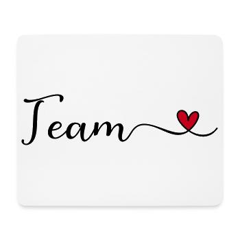 Team mit Herz - Mousepad (Querformat) - Weiß - Vorne