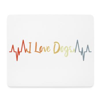 Hundeliebhaber Herzlinie - Mousepad (Querformat) - Weiß - Vorne