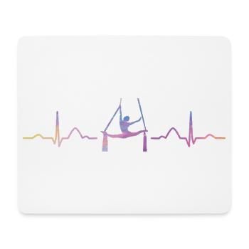 Vertikaltuch Heartbeat Luftakrobatik Aerial Silk - Mousepad (Querformat) - Weiß - Vorne