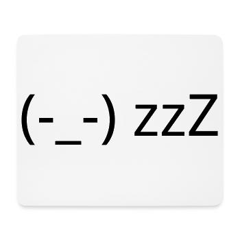 Émotique (-_-) zzZ de sommeil Kaomoji fatigué - Tapis de souris (format paysage) - blanc - Devant