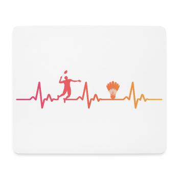 Badminton Sonnenuntergang Herzschlag Badminton - Mousepad (Querformat) - Weiß - Vorne