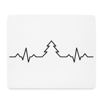 Weihnachtsbaum EKG - Herzschlag Weihnachten - Mousepad (Querformat) - Weiß - Vorne
