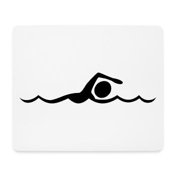 Schwimmer - Mousepad (Querformat) - Weiß - Vorne