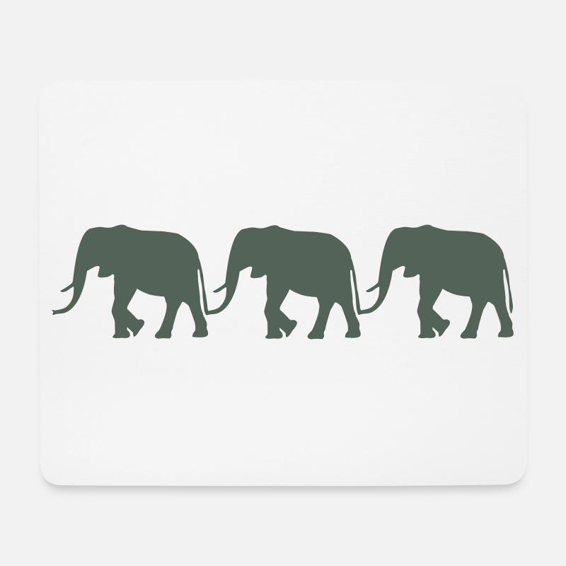 Elefanten - Mousepad (Querformat) - Weiß