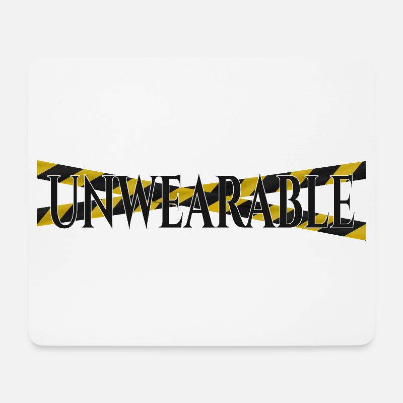 Untragbar – Statement-Design mit Warnband - Mousepad (Querformat) - Weiß
