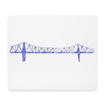 Rendsburger Hochbrücke – Urban Scribble Art Design - Mousepad (Querformat) - Weiß - Vorne