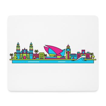 Las Palmas City Skyline Gran Canaria Line Art - Mouse Pad (horizontal) - white - Front