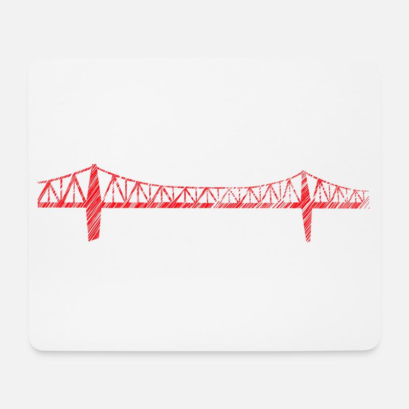 Rendsburger Hochbrücke Skizze – Eisenbahnbrücke Wa - Mousepad (Querformat) - Weiß