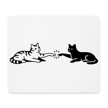 Katzen Berührung Pfoten Michelangelo - Mousepad (Querformat) - Weiß - Vorne