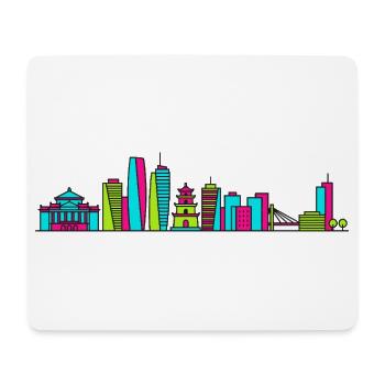Art de la pagode à un pilier de la skyline de la ville de Hanoï - Tapis de souris (format paysage) - blanc - Devant