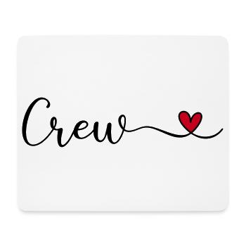 Crew mit Herz Design - Mousepad (Querformat) - Weiß - Vorne