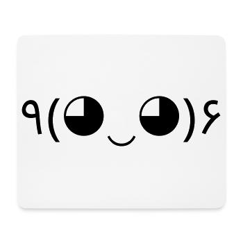 Santé Emote ٩(◕‿◕)۶ Hooray Kaomoji - Tapis de souris (format paysage) - blanc - Devant