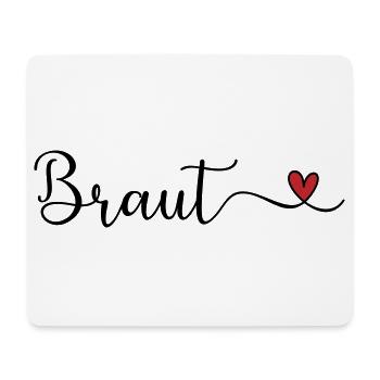 Braut Tyüpgraphie mit Herz - Mousepad (Querformat) - Weiß - Vorne