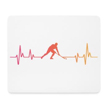 Feldhockey, Sonnenuntergangsherzschlag, Feldhockey - Mousepad (Querformat) - Weiß - Vorne