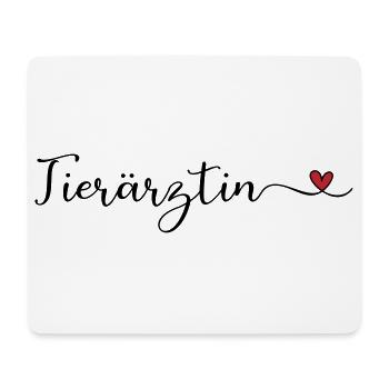 Tierärztin mit Herz - Mousepad (Querformat) - Weiß - Vorne