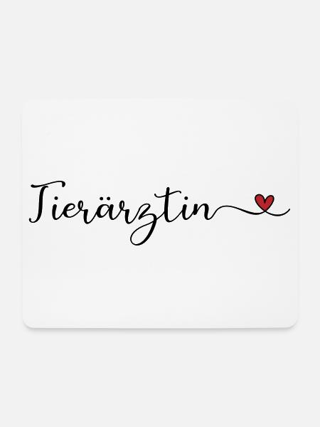 Tierärztin mit Herz - Mousepad (Querformat) - Weiß
