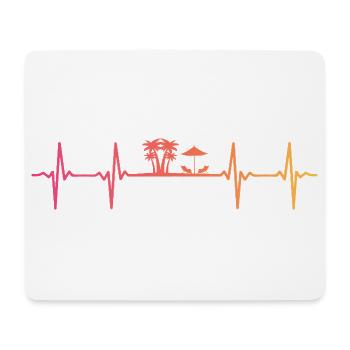 Sommer Herzschlag Palme Glas Flipp Flop Liebhaber - Mousepad (Querformat) - Weiß - Vorne