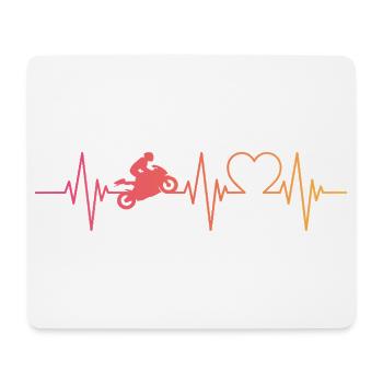 Motorrad Motorradfahren Herzschlag - Mousepad (Querformat) - Weiß - Vorne