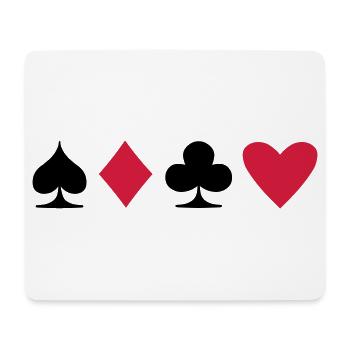 Poker Suit - Mousepad (Querformat) - Weiß - Vorne