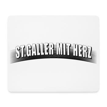 St Galler mit Herz mit Linienraster schmutzig - Mousepad (Querformat) - Weiß - Vorne