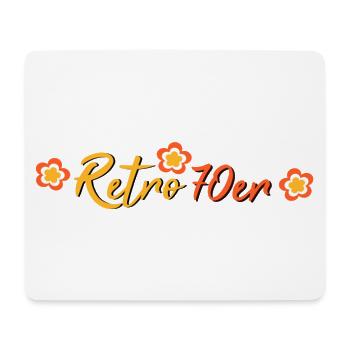 70er Jahre Blume Blüte - Mousepad (Querformat) - Weiß - Vorne