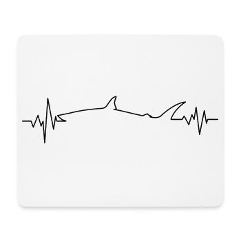 Herzschlag-Hai - Mousepad (Querformat) - Weiß - Vorne