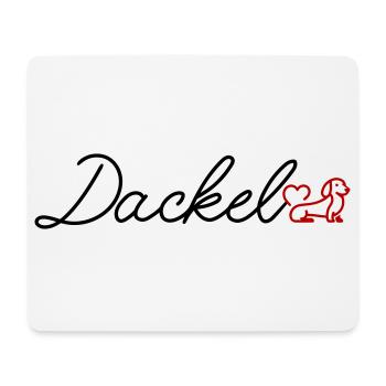 Herz Hund Linienkunst - Mousepad (Querformat) - Weiß - Vorne