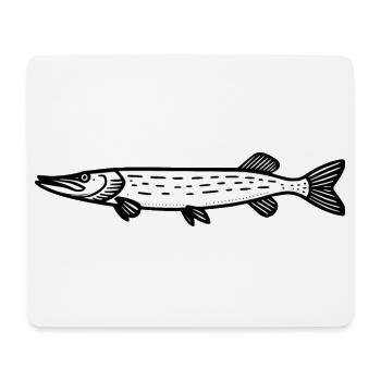 Brochet 01 - Tapis de souris (format paysage) - blanc - Devant