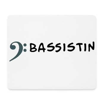 Ich spiele Bass - Ich bin Bassistin - Mousepad (Querformat) - Weiß - Vorne