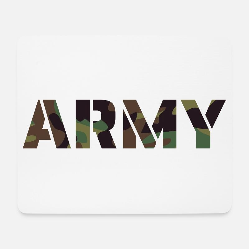 ARMY Text UK Tarnmuster - Mousepad (Querformat) - Weiß