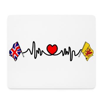 omerset flag + heartbeat + UK flag - Mouse Pad (horizontal) - white - Front