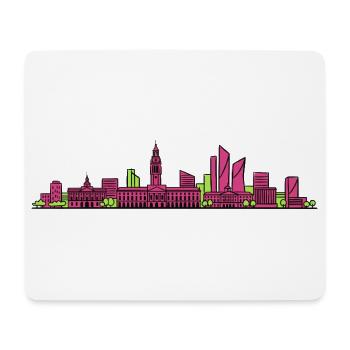 Lille City Skyline Glockenturm Moderne Linienkunst - Mousepad (Querformat) - Weiß - Vorne