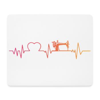 Sewing machine sunset heartbeat sewing - Mouse Pad (horizontal) - white - Front
