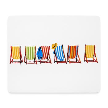 Seaside Holiday Sun Loungers - Mouse Pad (horizontal) - white - Front
