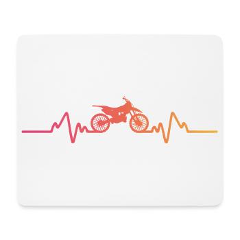 Motocross sunset heartbeat dirt bike - Mouse Pad (horizontal) - white - Front