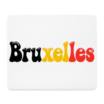 Brüsseler Belgische Flagge Retro-Typografie - Mousepad (Querformat) - Weiß - Vorne