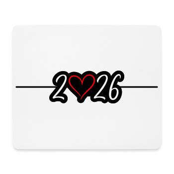 2026 Herz - Mousepad (Querformat) - Weiß - Vorne