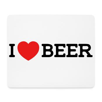 I love Beer (colors can be changed) - Mouse Pad (horizontal) - white - Front
