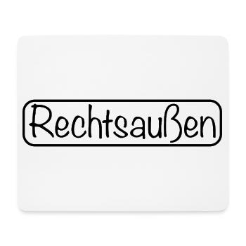 Rechtsaußen Schriftzug (Schwarz) - Mousepad (Querformat) - Weiß - Vorne