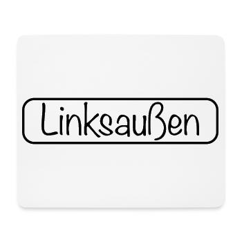 Linksaußen Schriftzug (Schwarz) - Mousepad (Querformat) - Weiß - Vorne