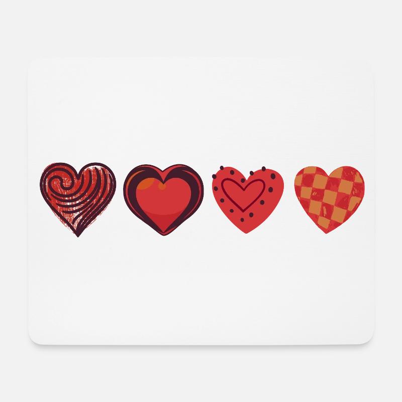 Cute Love - Valentinstag; Herz Kollektion Rot - Mousepad (Querformat) - Weiß