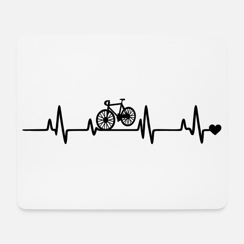 Fahrrad Herzschlag - Mousepad (Querformat) - Weiß