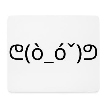 Muscle Emote ᕦ(ò_ó ˇ)ᕤ Strong Kaomoji - Mouse Pad (horizontal) - white - Front