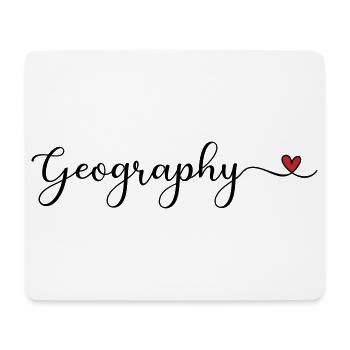 Geographie Herztypografie - Mousepad (Querformat) - Weiß - Vorne